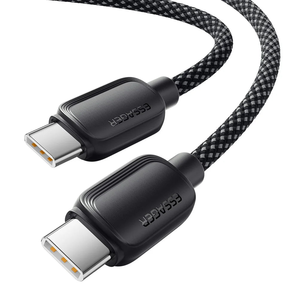 ESSAGER 3m C-C 100W Data Cable Type-C to Type-C Phone Fast Charging Cord - Black - 1