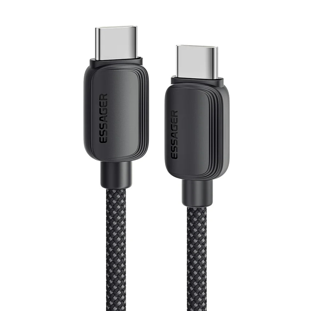 ESSAGER 3m C-C 100W Data Cable Type-C to Type-C Phone Fast Charging Cord - Black - 2