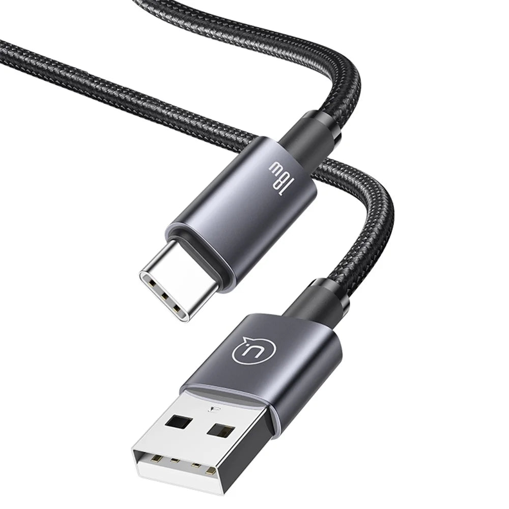 USAMS US-SJ663 Sufeng Series 1.2m USB-A to Type-C 3A Fast Charging Aluminum Alloy Data Cable - Tarnish - 2