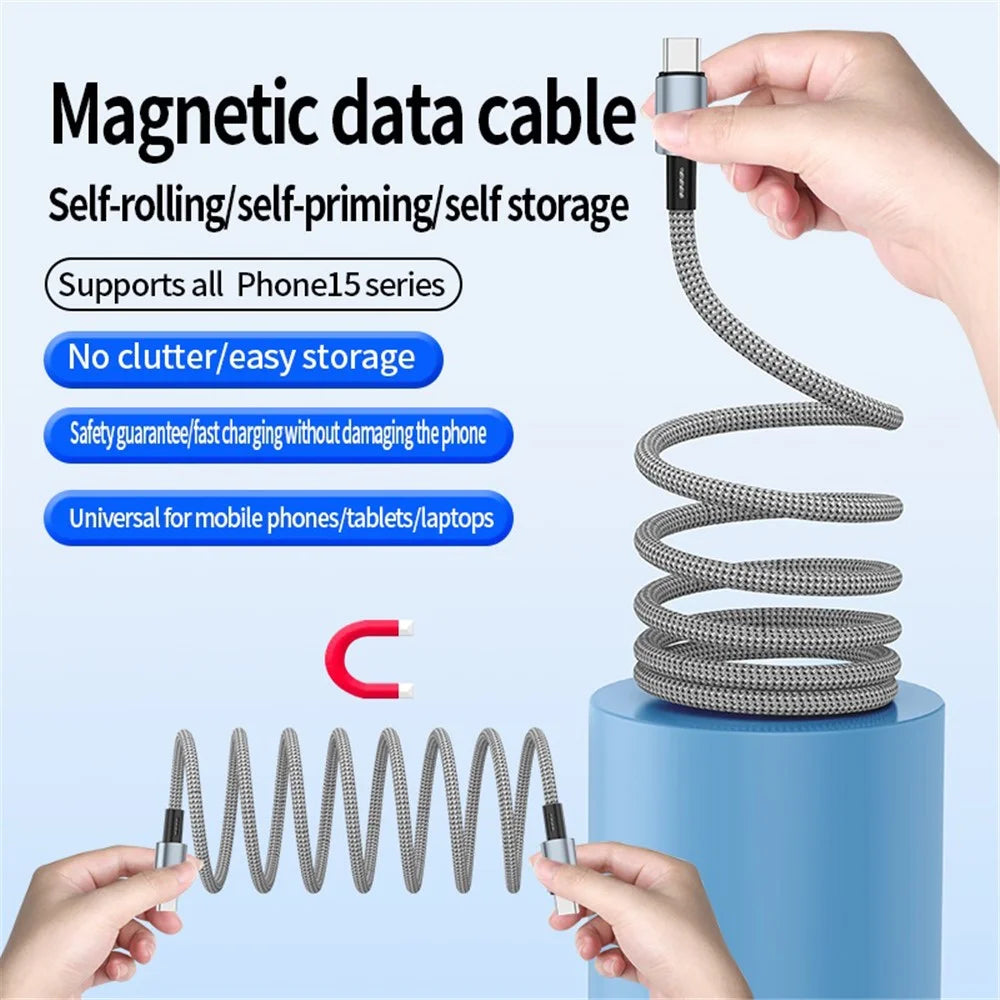 1.5m Magnetic Storage Charging Data Cable PD 27W Type-C to 8 Pin Fast Charging Data Cable Cord - 2