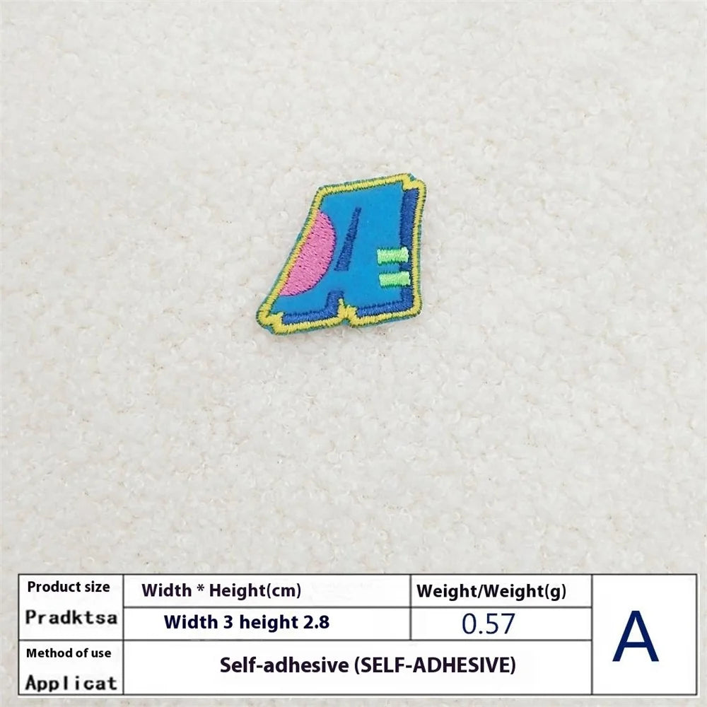 Cute Colorful English Letters Embroidered Patches Creative Self-Adhesive Appliques DIY Craft Decorations - A - 2
