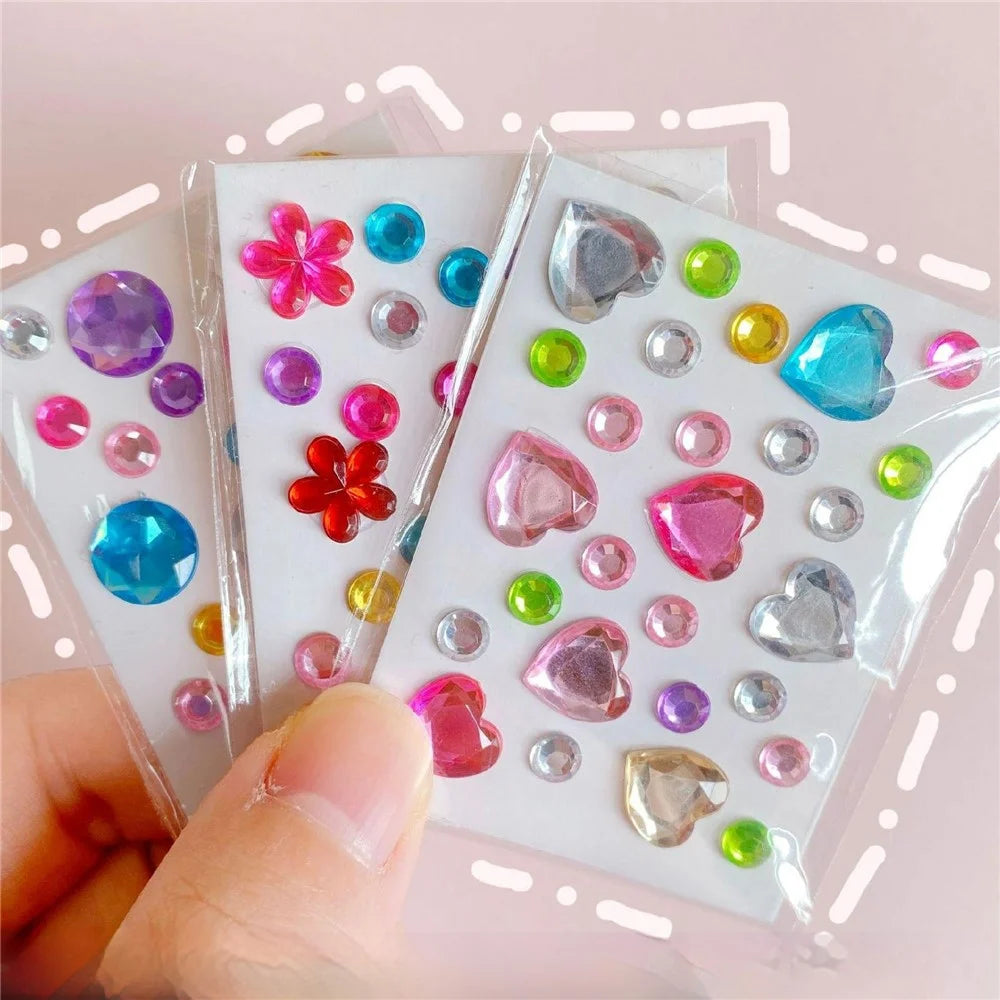 Crystal Gem Stickers Multi-Shape Colorful Decal for Phone DIY Decoration Craft - Mini Heart Gem - 2