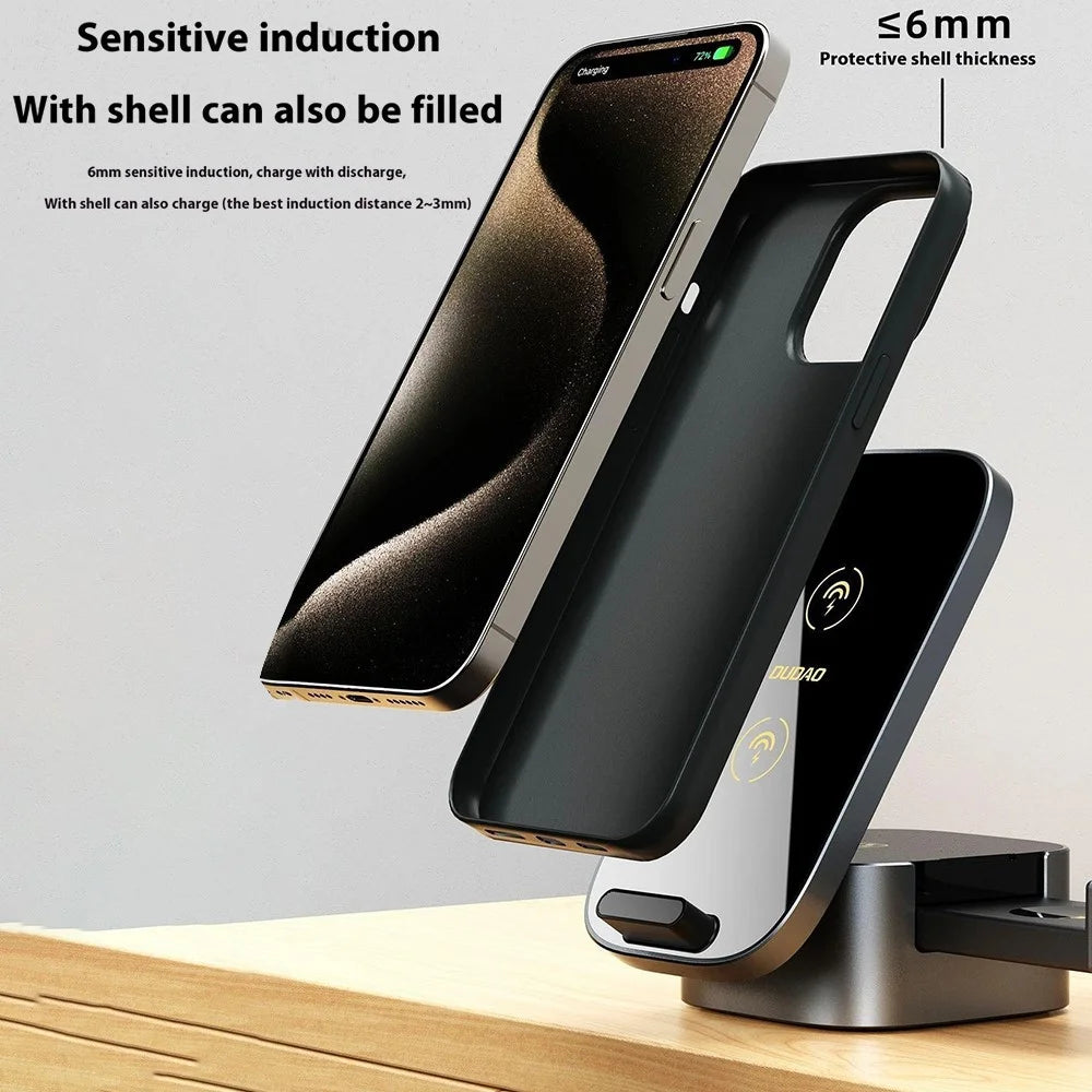 DUDAO A11Pro+ 3-in-1 Wireless Charger Phone Watch Earphone Desktop Charging Stand - 4