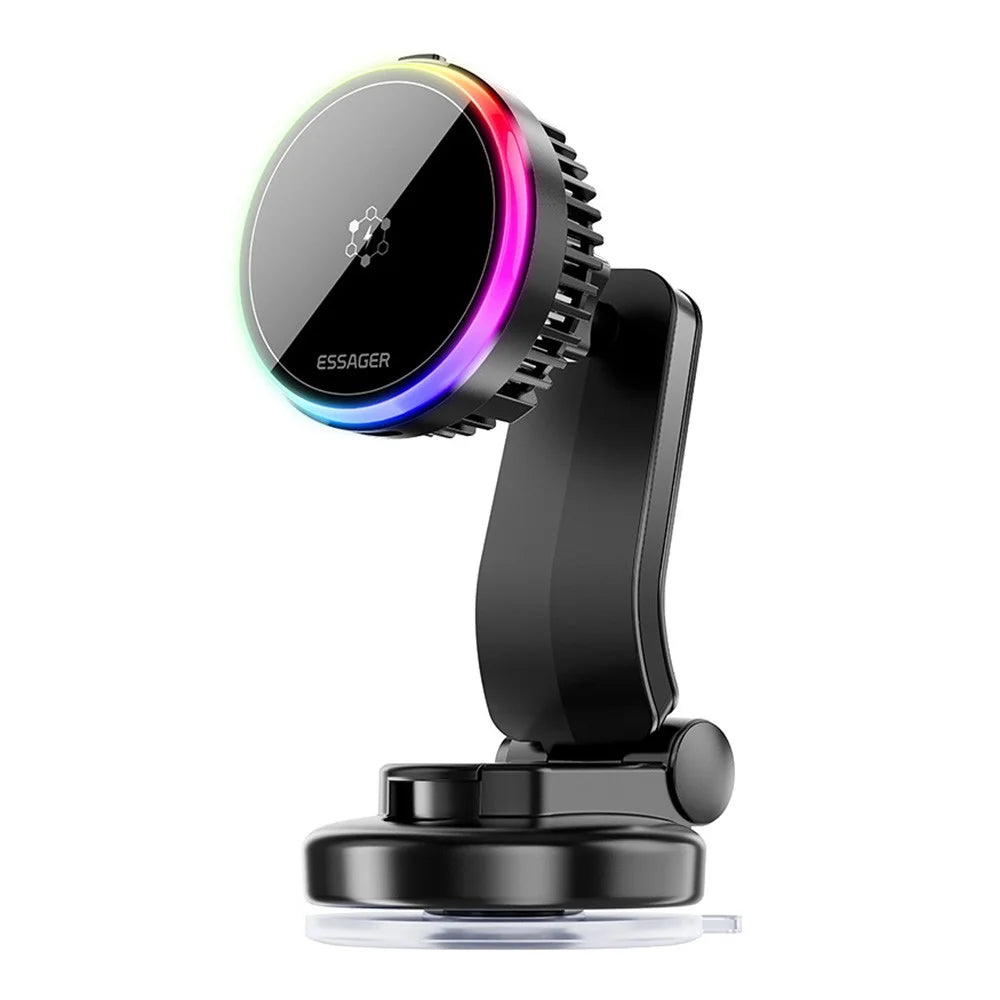 ESSAGER 15W Car Air Vent Magnetic Wireless Charger 360° Rotation Magnetic Charging Power Bank TEC Cooling - 2