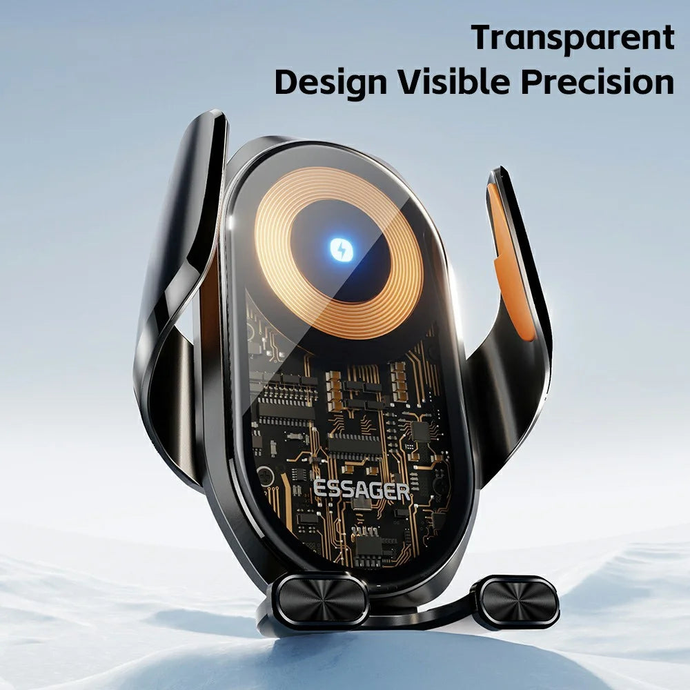 ESSAGER 15W Wireless Charger Car Mount Air Vent Clip Wireless Charger Stand 360° Rotation - 3