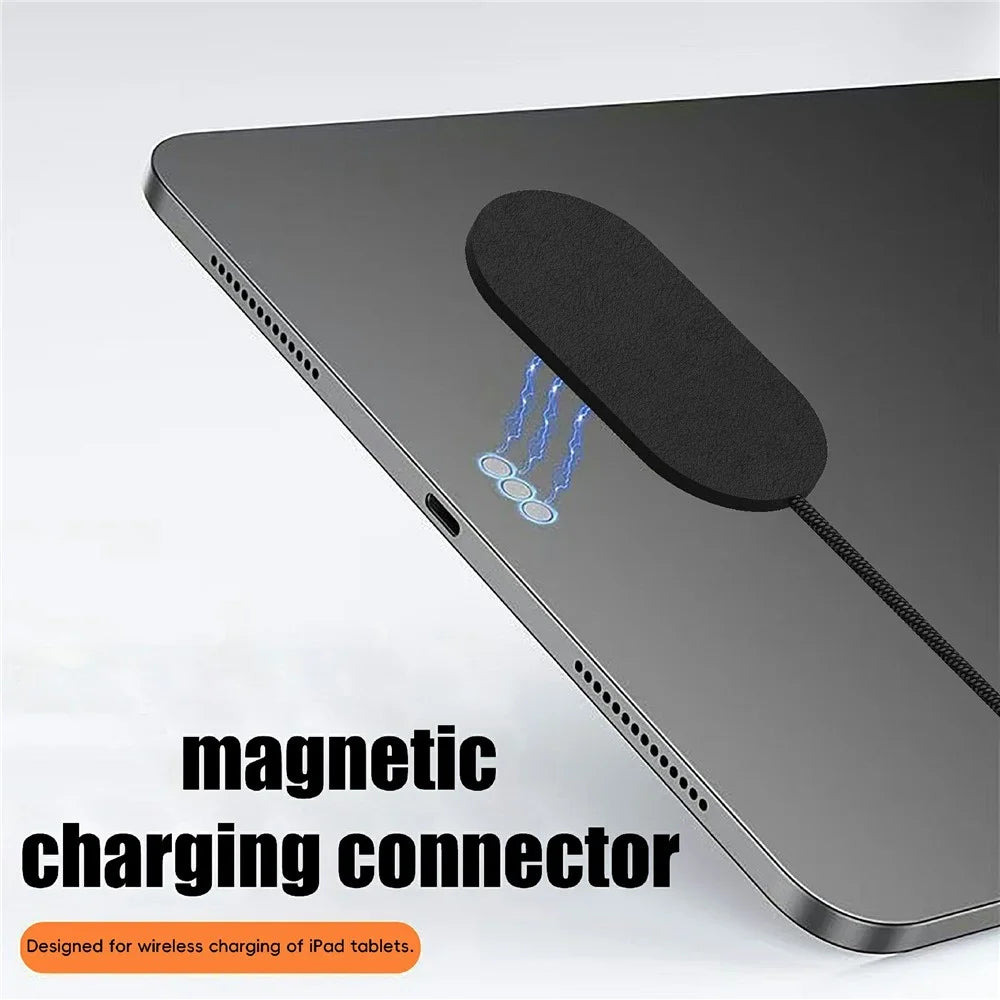 U27-13m For iPad Pro 13 (2025) / (2024) PD 35W Fast Charging Pad Ultra Thin Leather Surface Magnetic Wireless Charger - Black - 4
