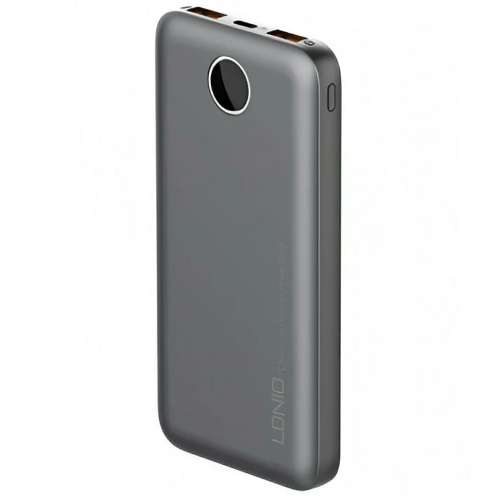 LDNIO PQ10 10000mAh Power Bank 22.5W Fast Charging USB-C PD 20W Portable Charger with LED Display - Grey - 1