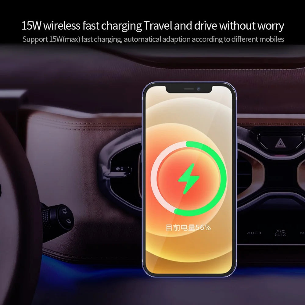 X16 Magnetic Car Charger 15W Fast Charging Air Vent Mount Magnetic Car Charger - White - 4