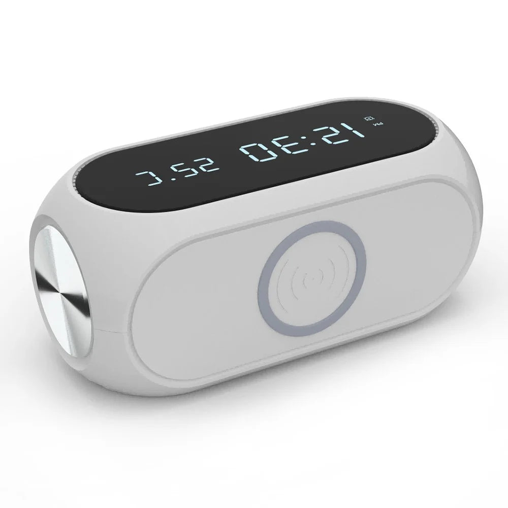 W288 ABS Temperature Date Display Digital Alarm Clock 15W Wireless Charger - White - 2