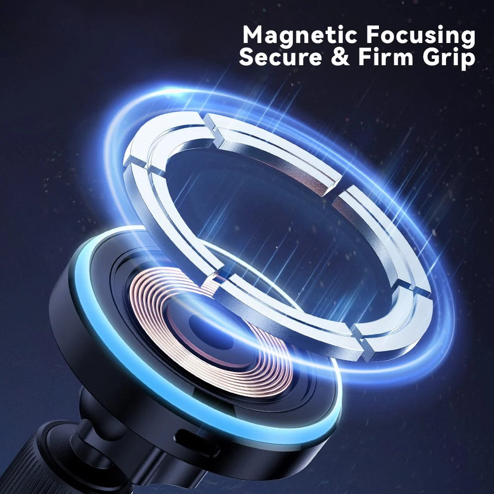 ESSAGER Car Air Outlet+Adhesive Car Mount Magnetic Wireless Charger Phone Bracket Holder - 7