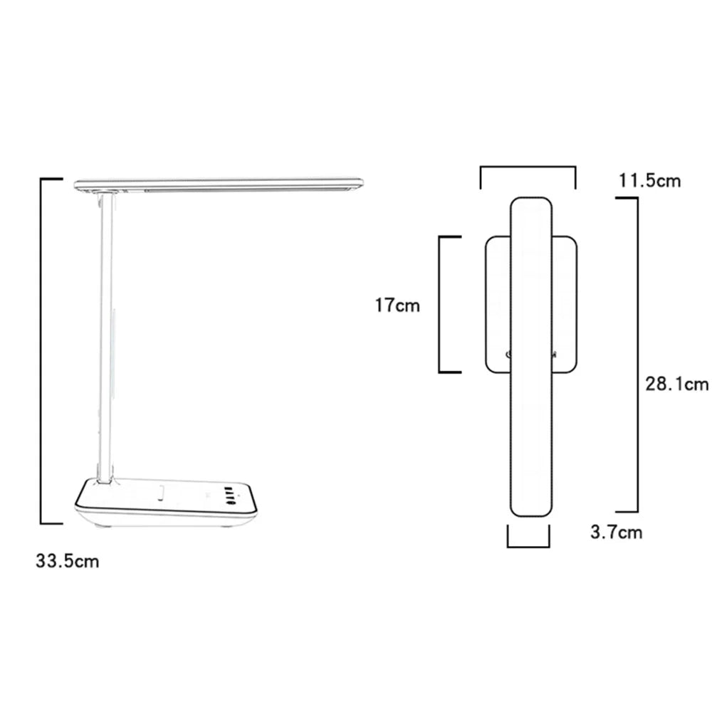 YESIDO DS20 LED Desk Lamp 10W Wireless Charging Function Time Temperature Display Table Light - 7