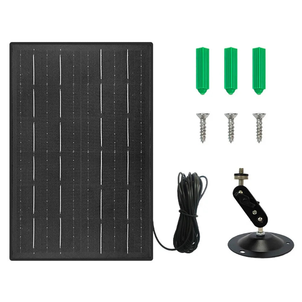 IP090 10W 360 Degree Rotating Outdoor Solar Panel for Monitor Camera with Type-C Plug (Without USB Port) - 1