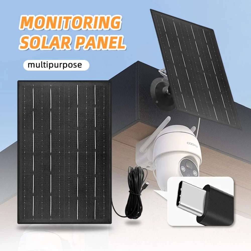 IP090 10W 360 Degree Rotating Outdoor Solar Panel for Monitor Camera with Type-C Plug (Without USB Port) - 2