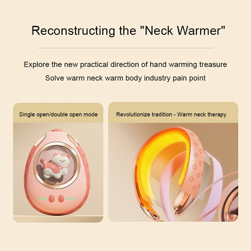 CYKE N1 Cute Cartoon Neck Hanging Winter Hand Warmer 5000mAh Phone Power Bank - Pink - 3