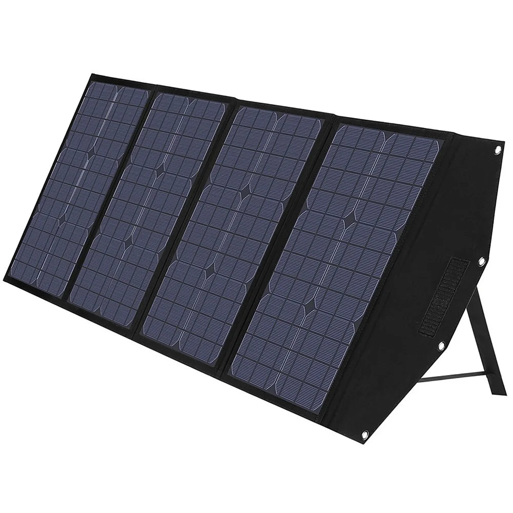 120W 18V Four-fold Foldable Solar Panel Kickstand Design DC+2xUSB+Type-C Outputs Portable Charger for Outdoor Camping Hiking - 2