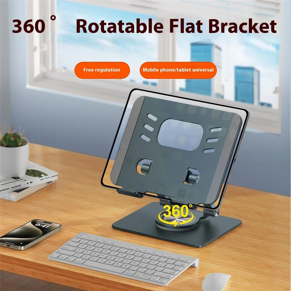 XWJ-2078 360 Degree Rotating Tablet Stand Folding Desktop Bracket with Adjustable Height - Black - 2
