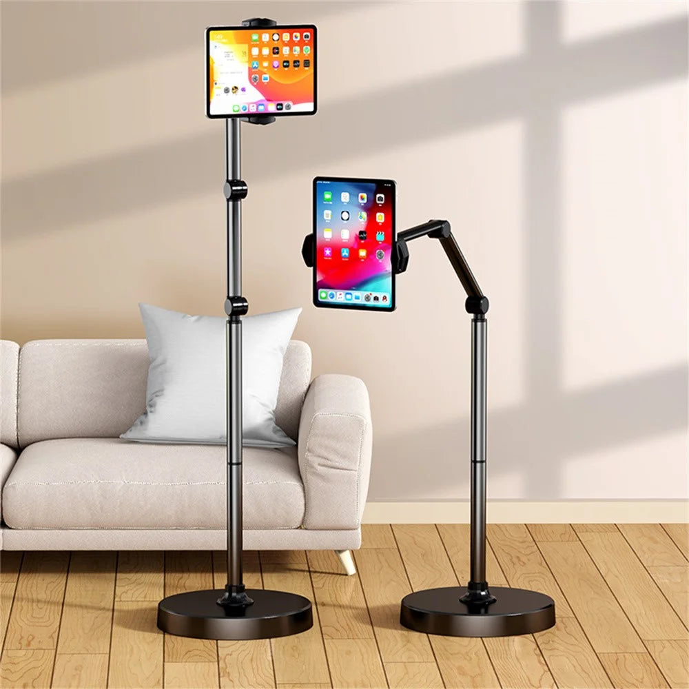 L58 Phone Tablet Floor Stand Carbon Steel Adjustable Holder for Live Stream - 2