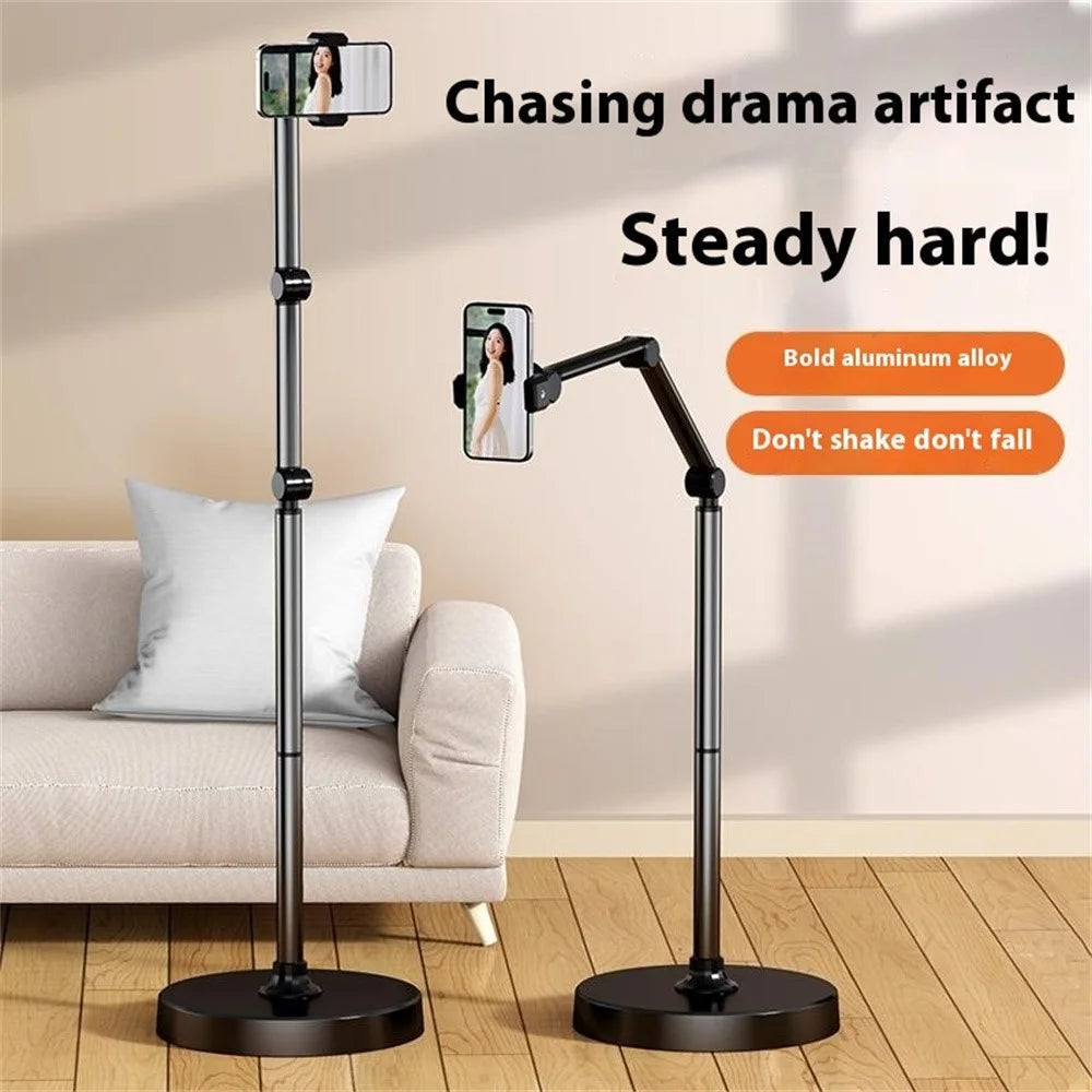 L58 Phone Tablet Floor Stand Carbon Steel Adjustable Holder for Live Stream - 3