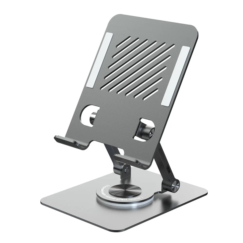 L8 Desktop 360° Rotating Metal Foldable Cooling Tablet Phone Stand 2-in-1 Height Adjustable Holder - 1