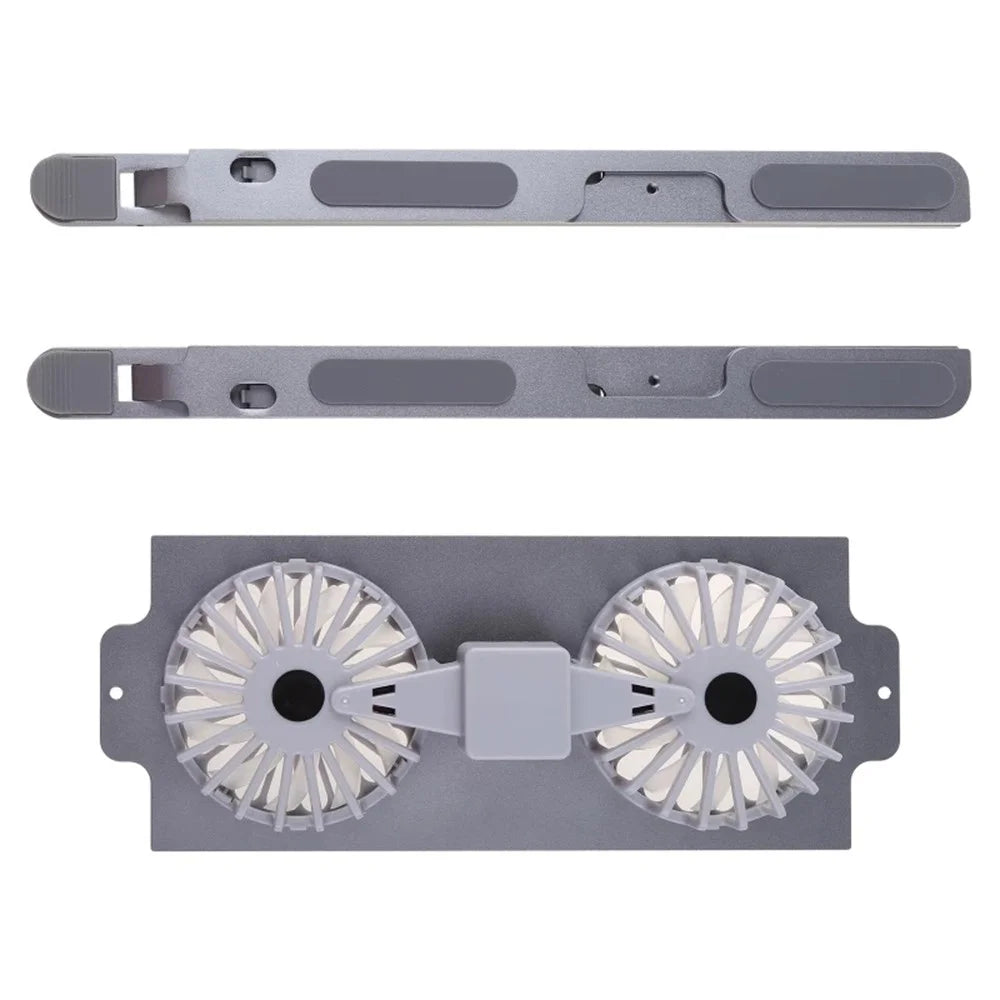 P11F Portable Folding Laptops Stand Aluminum Alloy Adjustable Desktop Tablets Holder with 2 Cooling Fan for Tablets, Notebooks - 2