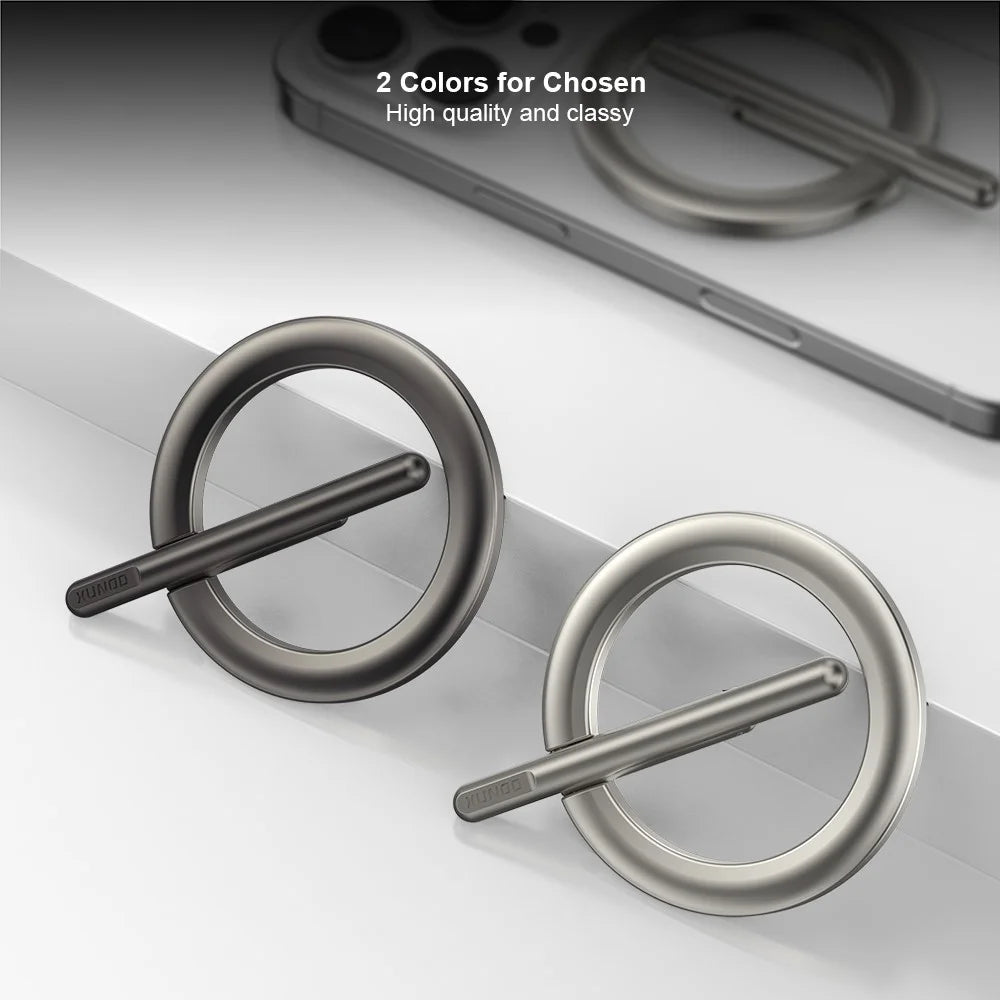 XUNDD XDHO-055 Magnetic Ring Phone Holder Rotating Aluminum Alloy Kickstand Phone Mount - Silver - 7