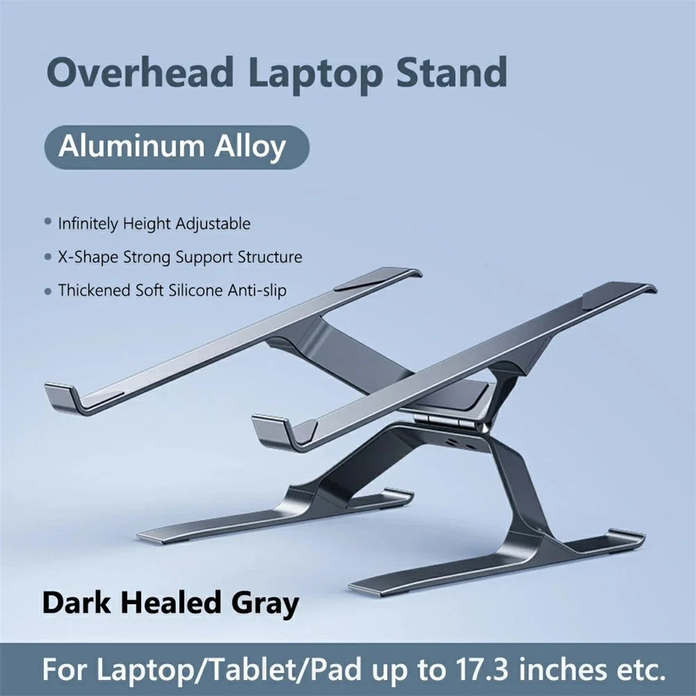 P70 X Shape Aluminum Alloy Stand for Laptop / Tablet Height Adjustable Foldable Cooling Bracket - Silver - 2