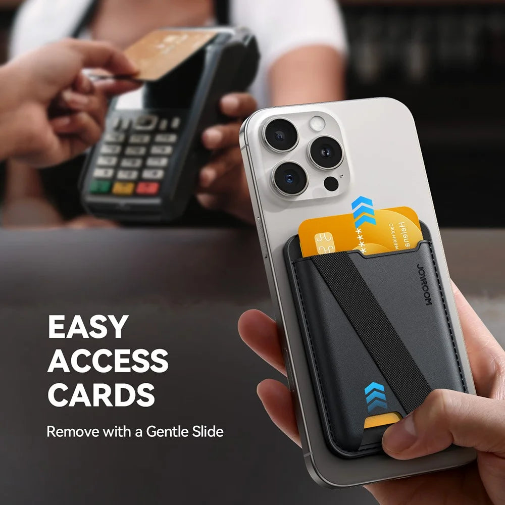 JOYROOM JR-ZS432 Phone Back Card Bag Kickstand Magnetic Card Holder with Hand Grip Strap - 6