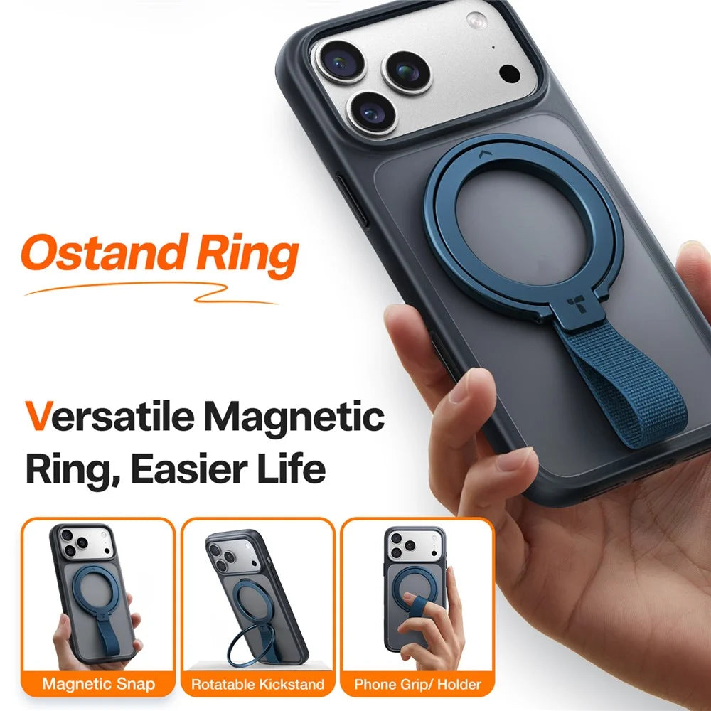 TORRAS Ostand Ring Phone Grip Holder 360° Rotation Kickstand with Metal Ring - Blue - 2