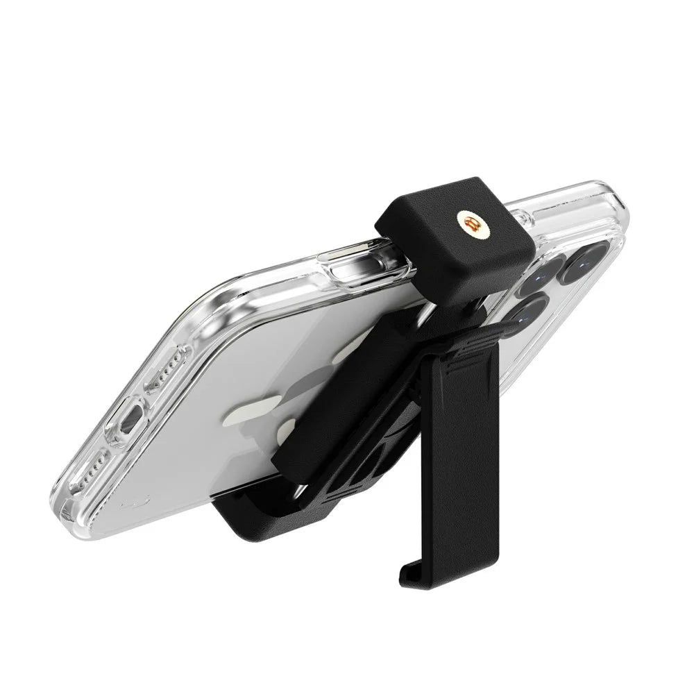 Universal 360° Rotating Phone Holder Men Waist Clip Phone Stand Adjustable Clamping Range 5.8-9.5cm - Black - 6