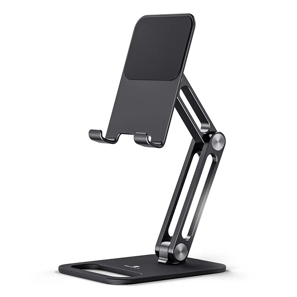 BONERUY P66 Foldable Tablet Stand Holder Aluminum Alloy Cell Phone Stand Desktop Mount Stand - Black - 1
