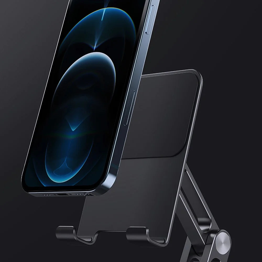 BONERUY P66 Foldable Tablet Stand Holder Aluminum Alloy Cell Phone Stand Desktop Mount Stand - Black - 4