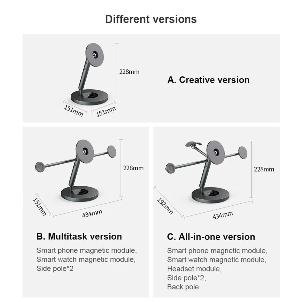 NILLKIN SnapBracnch Modular Devices Station Stand 360-Degree Rotating Magnetic Tablets Mount Mobile Phone Holder with Headset Module (All-in-One Version) - 5