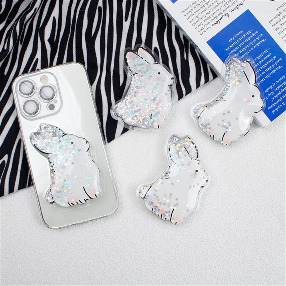 Quicksand Rabbit Air Bag Phone Holder Adhesive Anti-drop Cellphone Decorative Kickstand - 2