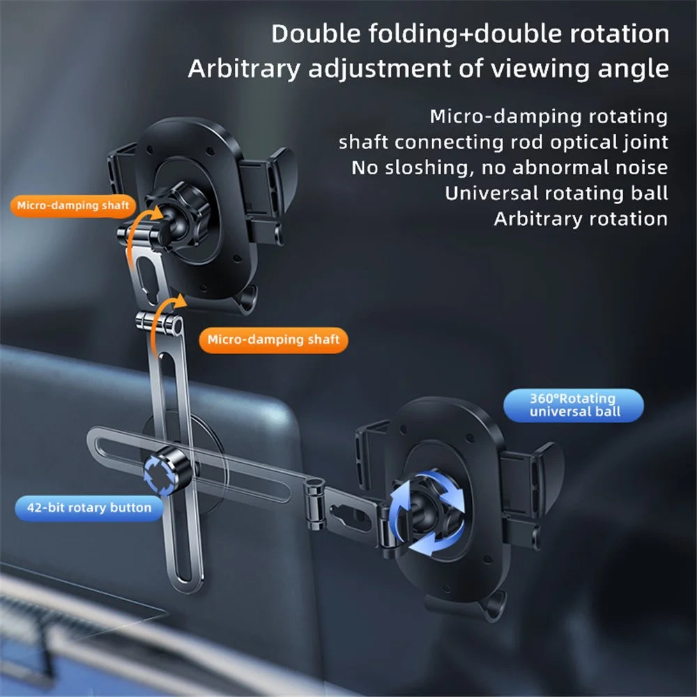 F17 Car Dashboard Screen Mount Phone Holder Stand Adhesive Rotatable Cellphone Bracket - Silver - 3