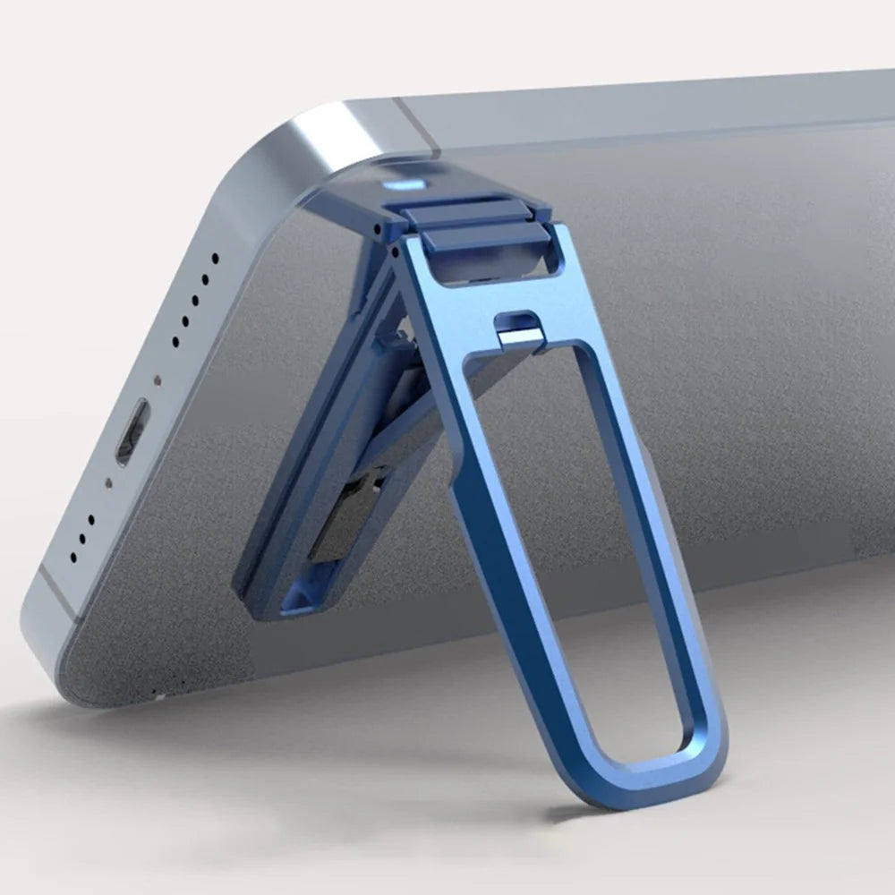 Aluminum Alloy Adhesive Bracket Cellphone Stand Folding Kickstand Mobile Phone Support - Black - 2