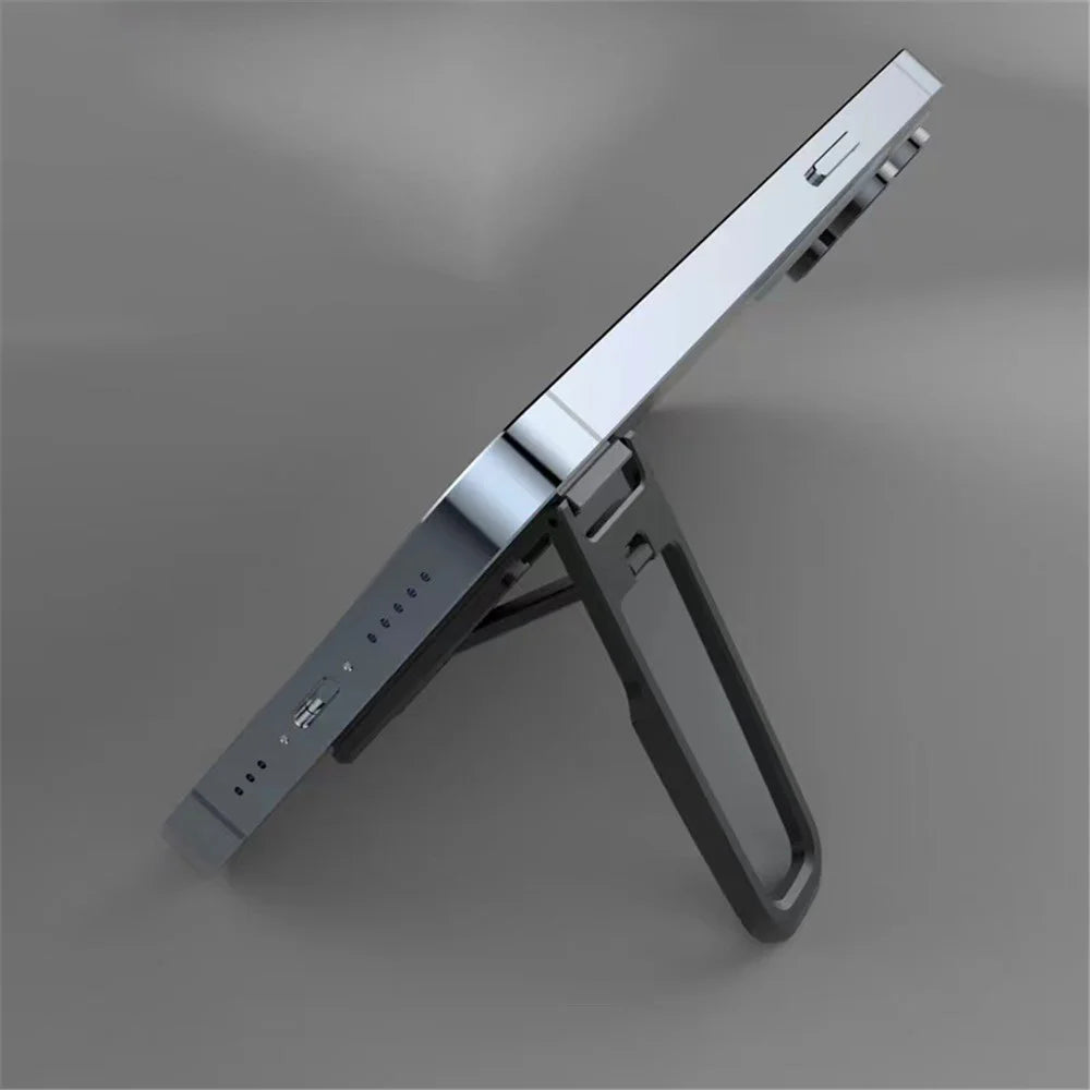 Aluminum Alloy Adhesive Bracket Cellphone Stand Folding Kickstand Mobile Phone Support - Black - 3