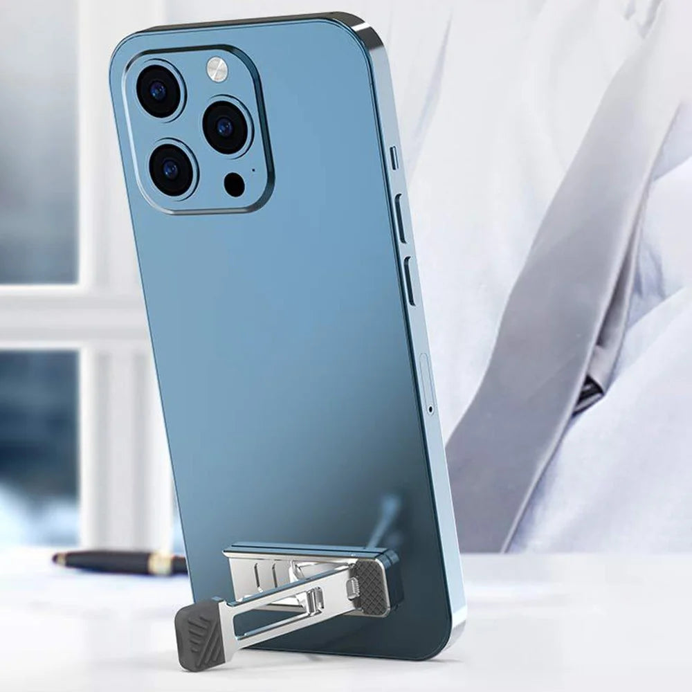 Adhesive L Bracket Ultra Slim Zinc Alloy Cell Phone Stand Folding Tablet Kickstand Support - 5