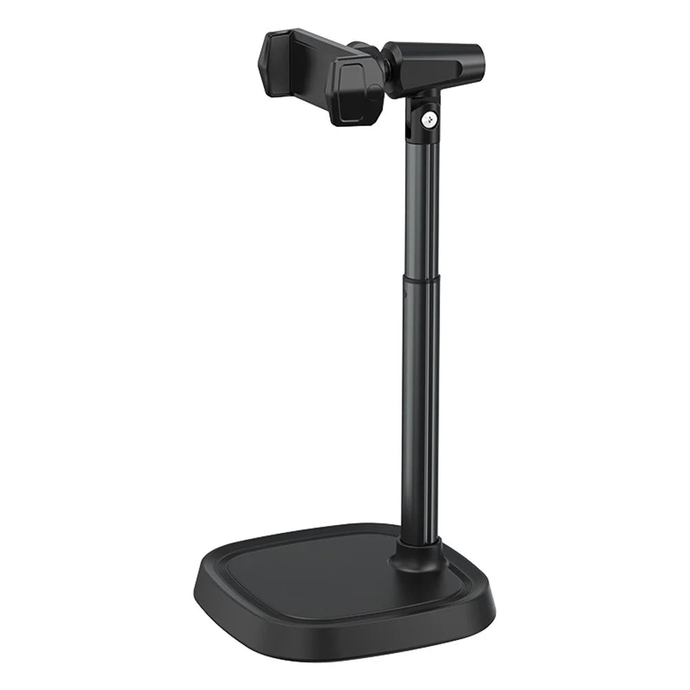 BONERUY T8 Cell Phone Stand Height Angle Adjustable Phone Holder Stand for Live Vlog Streaming Video - Black - 1