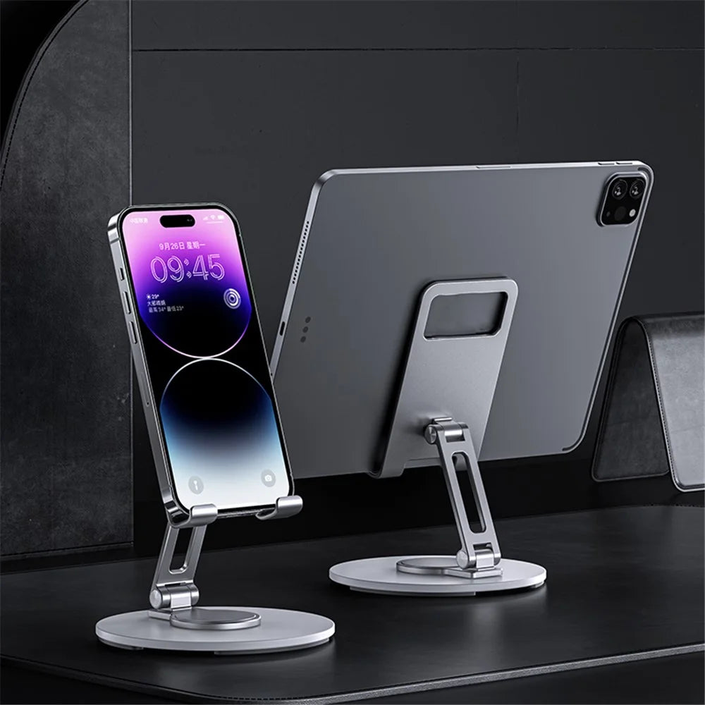 BONERUY L60 Cell Phone Stand 360-degree Rotating Tablet Phone Dock Aluminum Alloy Desktop Holder - Silver - 3