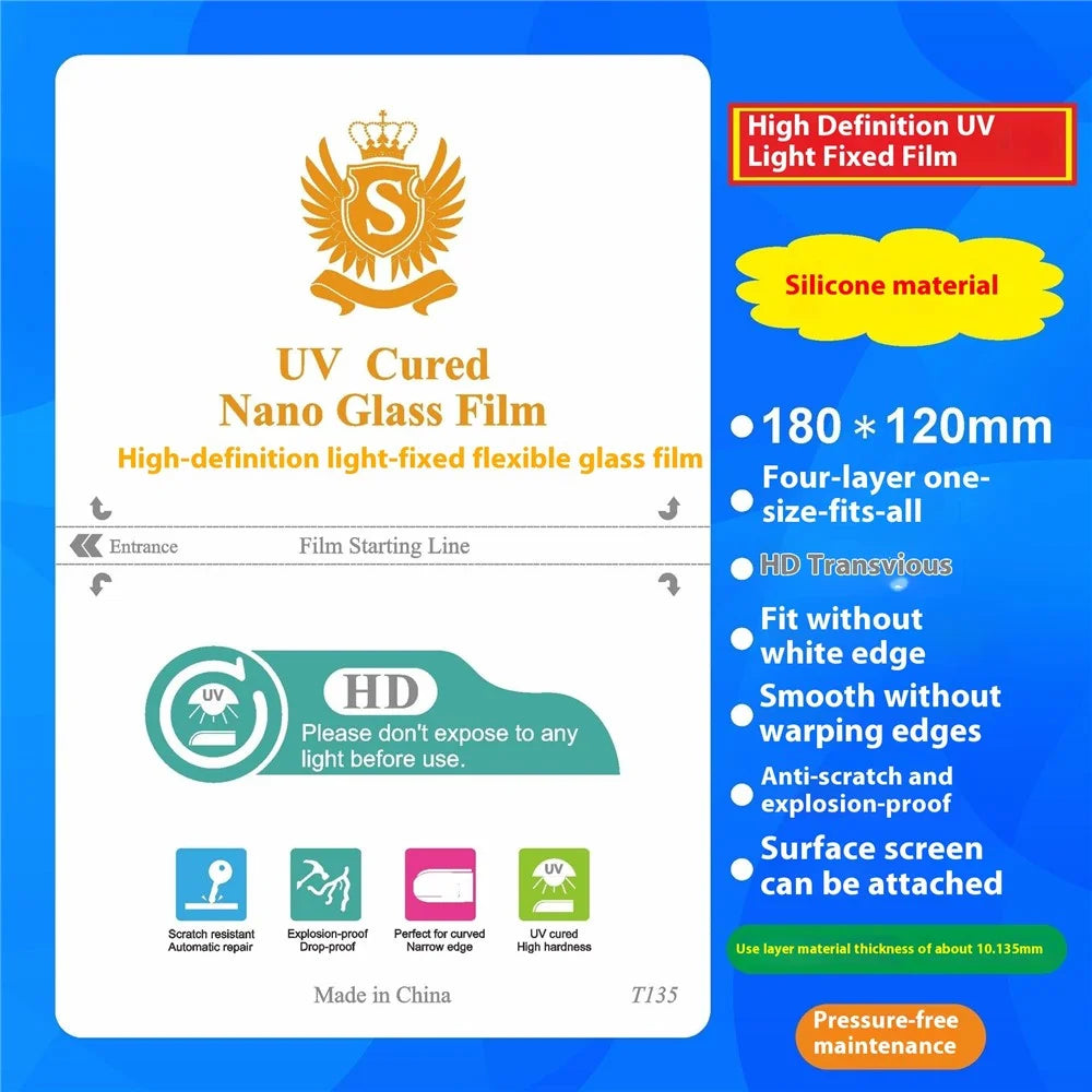 50 Pcs UV Light Curing Film Scratch Resistance Screen Protector For Curved  /  Flat Screens - T135-HD - 2