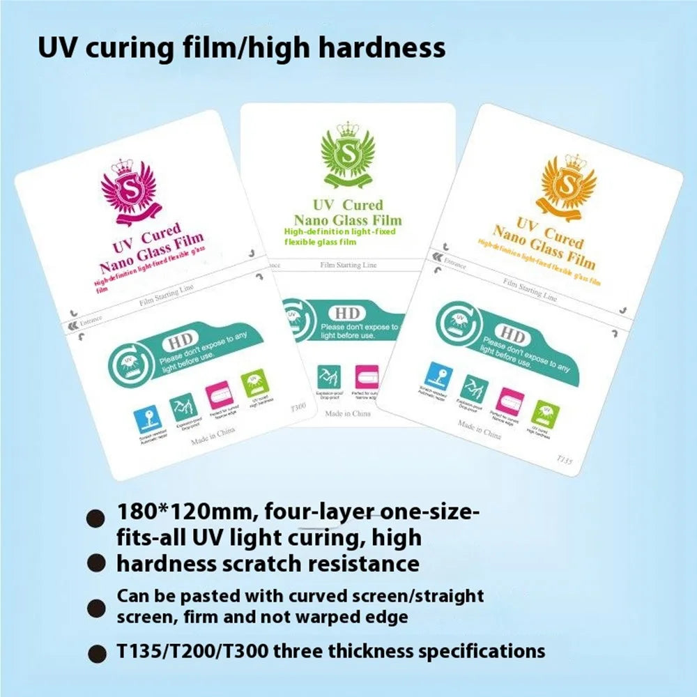 50 Pcs UV Light Curing Film Scratch Resistance Screen Protector For Curved  /  Flat Screens - T135-HD - 6