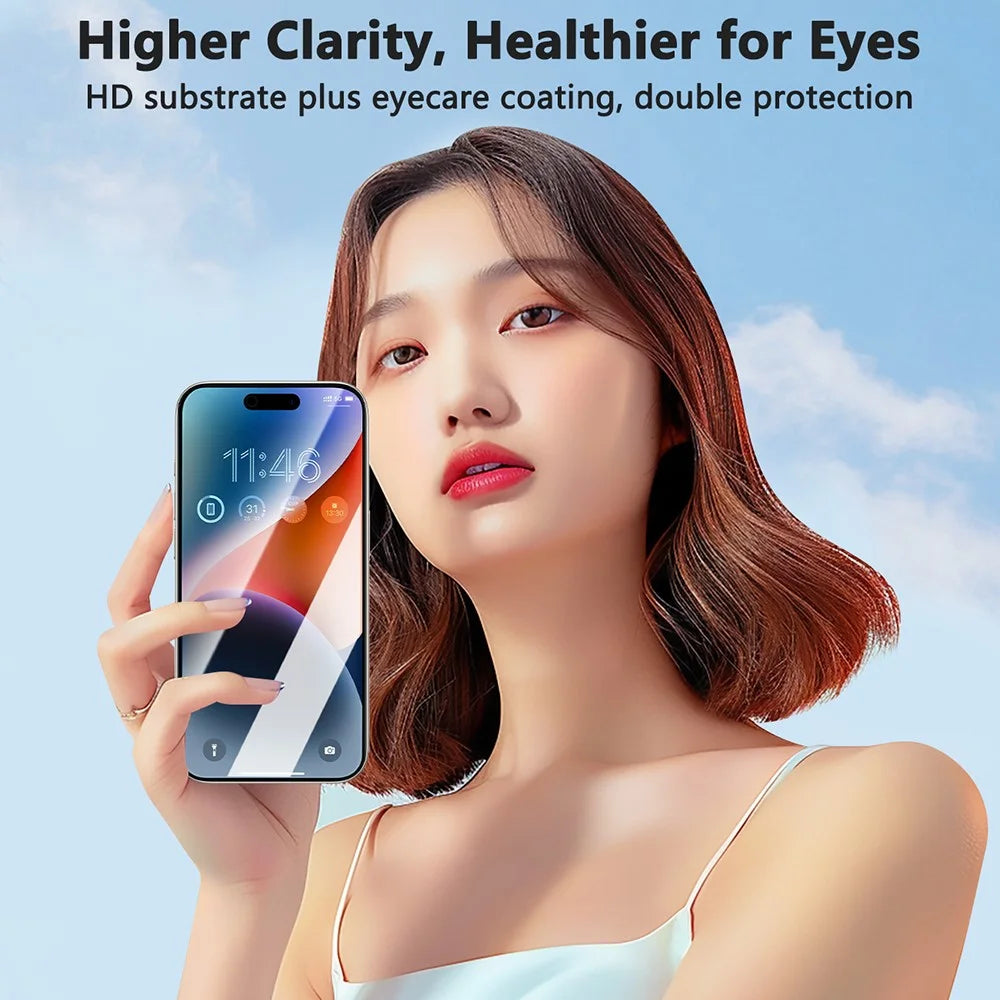 JOYROOM JR-MQS0610 For iPhone 17 Pro Screen Protector Eye Protection 2.5D Silk Printing High Aluminium-Silicon Glass Film - 2