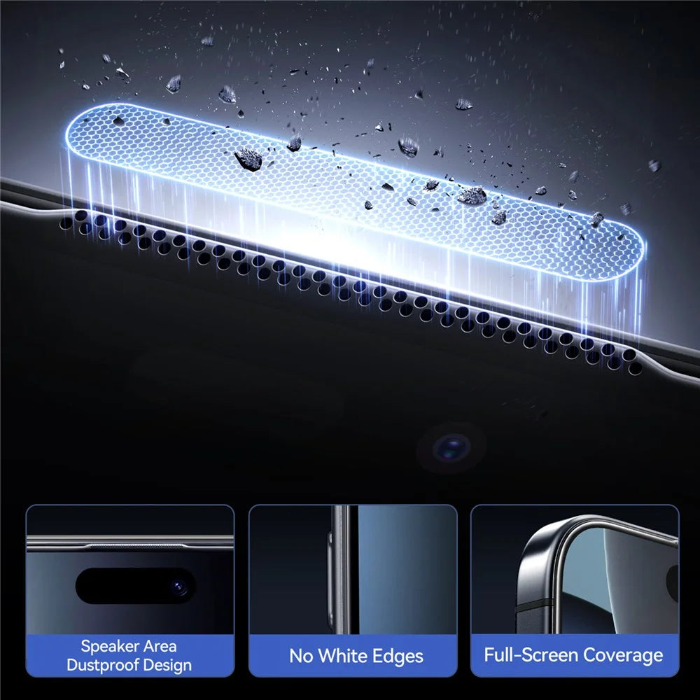 JOYROOM JR-MQS0568 For iPhone 17 Pro Screen Protector Silk Printing 2.5D High Aluminium-Silicon Glass Clear Film - 6