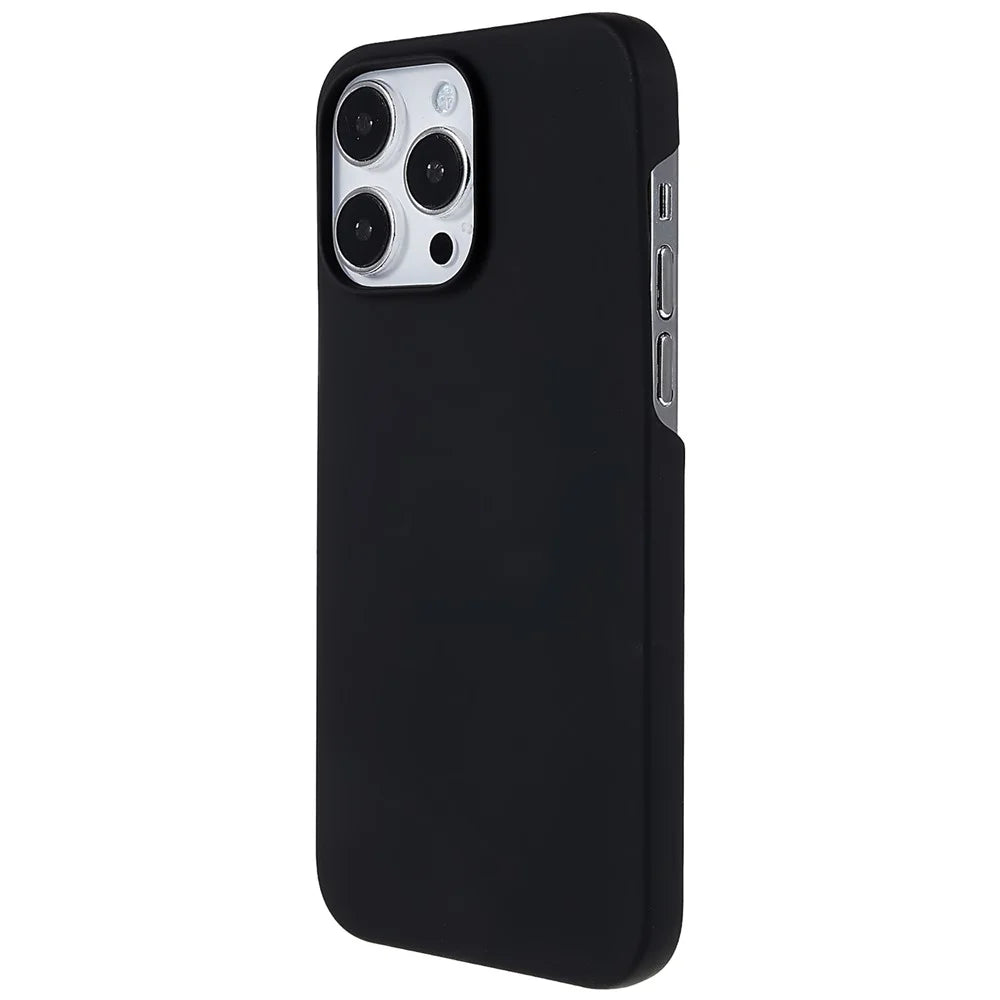 For iPhone 14 Pro Max 6.7 inch Wear-resistant Hard PC Back Cover Rubberized Glossy Surface Anti-shock Protector - Black - 3