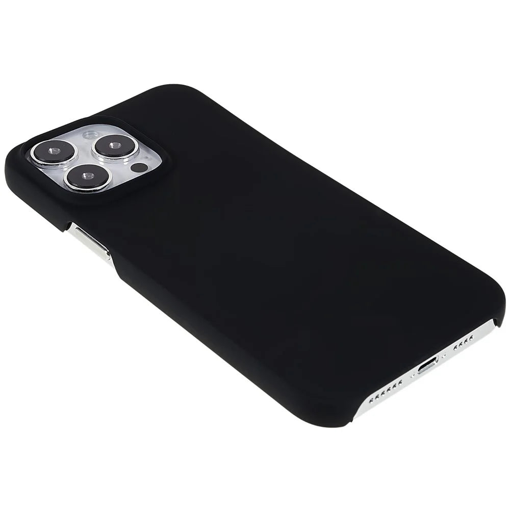 For iPhone 14 Pro Max 6.7 inch Wear-resistant Hard PC Back Cover Rubberized Glossy Surface Anti-shock Protector - Black - 5