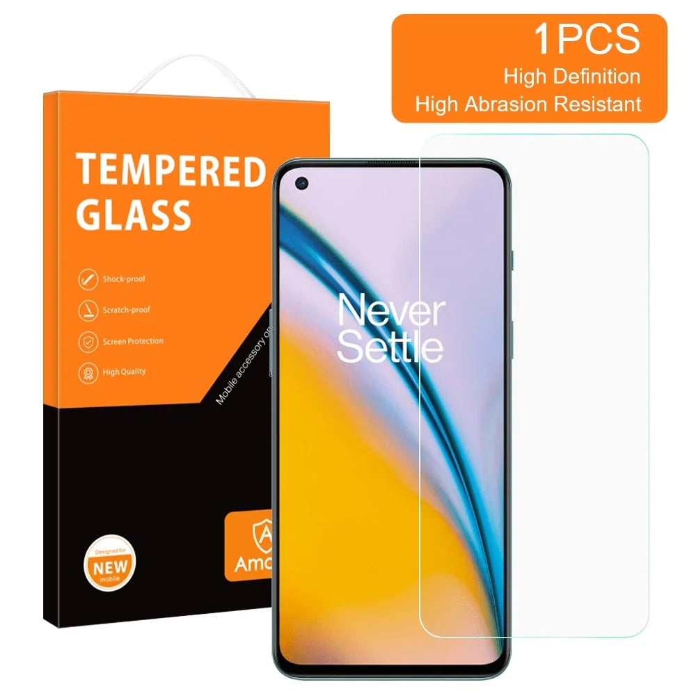 AMORUS Screen Film for OnePlus Nord 2 5G High Hardness Anti-scratch 2.5D High Aluminum-silicon Glass HD Clear Protector - 2