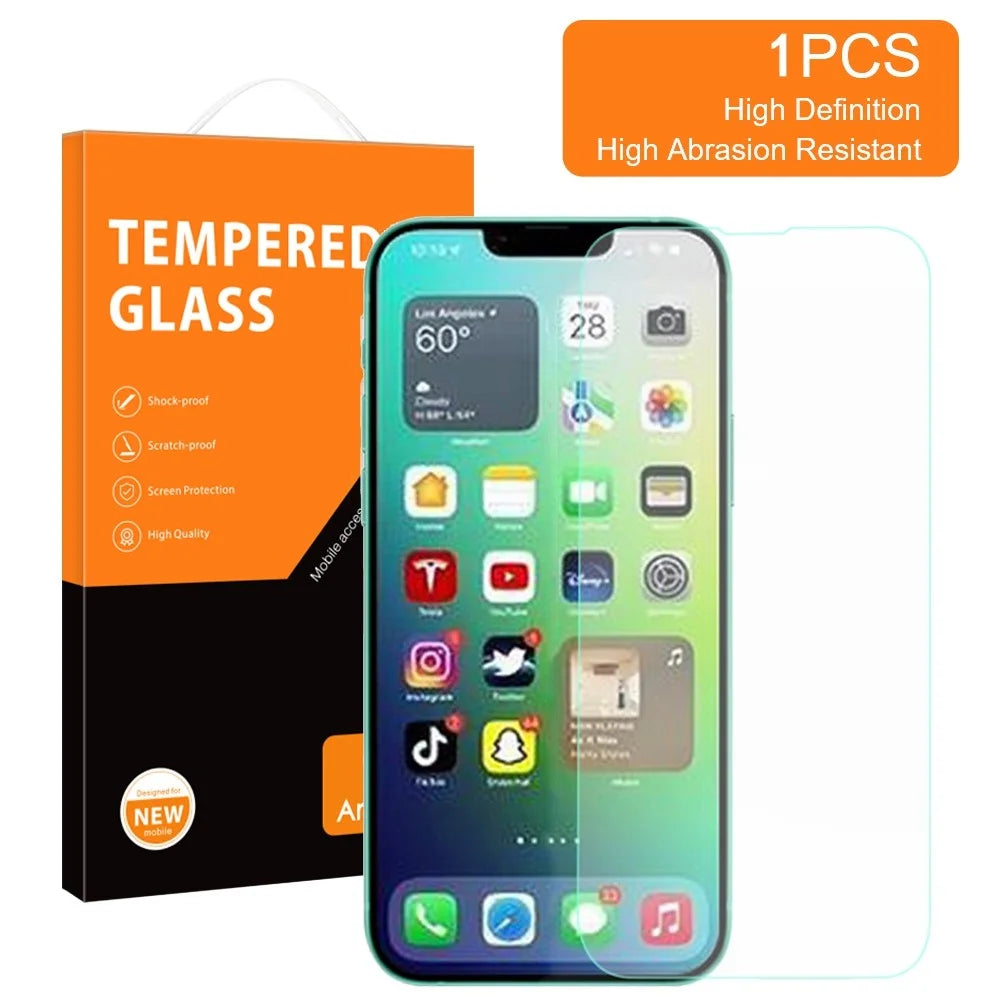AMORUS For iPhone 14 6.1 inch High Aluminum-silicon Glass Screen Protector 2.5D Arc Edges 9 Hardness High Definition Anti-Scratch Film - 2