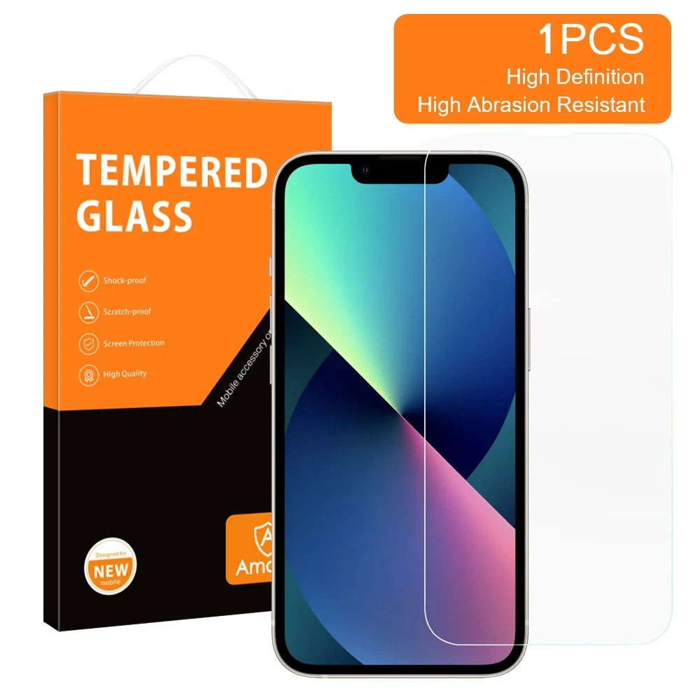 AMORUS Phone Screen Protector for iPhone 13 mini 5.4 inch, Anti-explosion 2.5D Arc Edge High Aluminum-silicon Glass Film - 2
