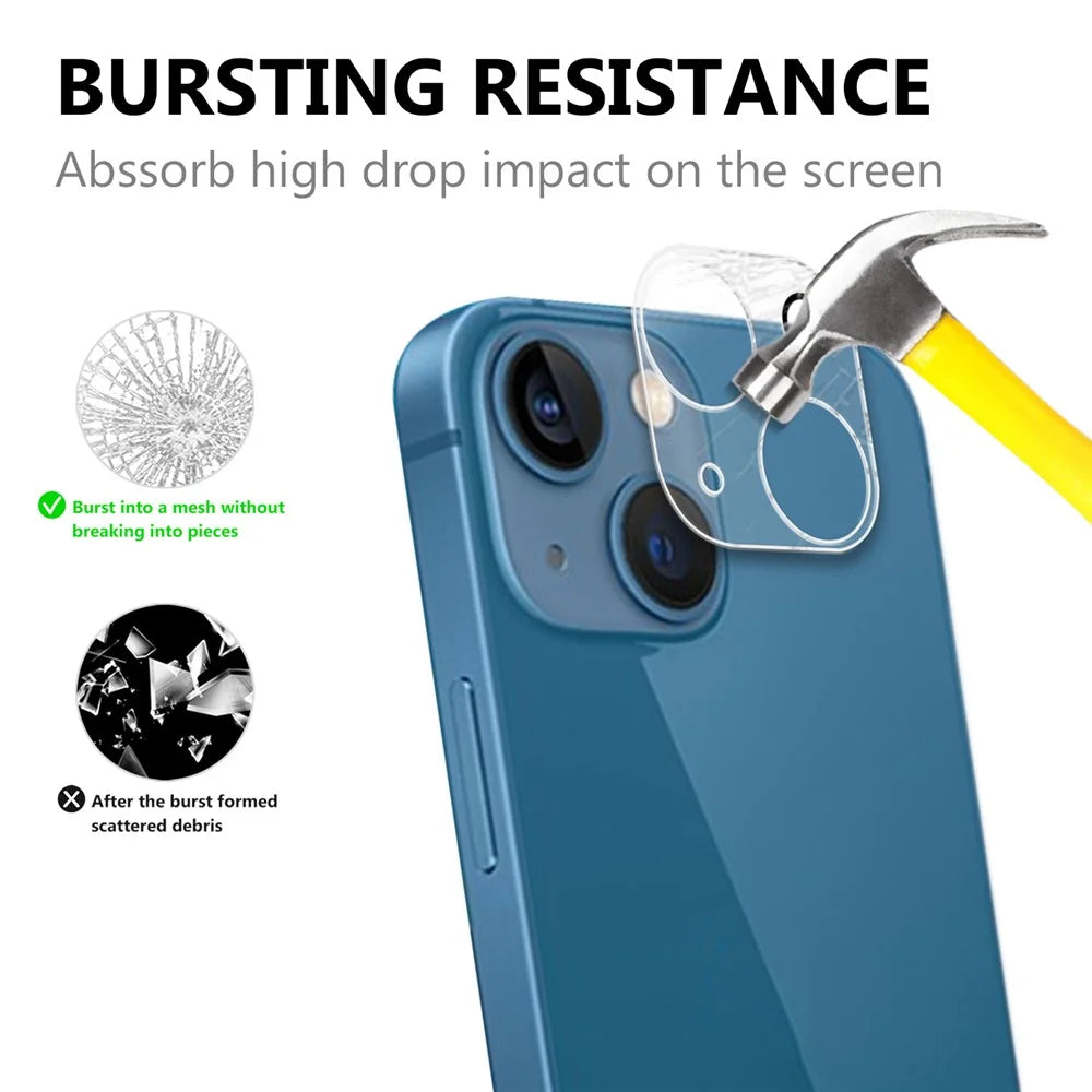 For iPhone 14 6.1 inch Drop-resistant Anti-explosion AGC Glass Full Covering High Transparency Phone Back Camera Lens Film - 2