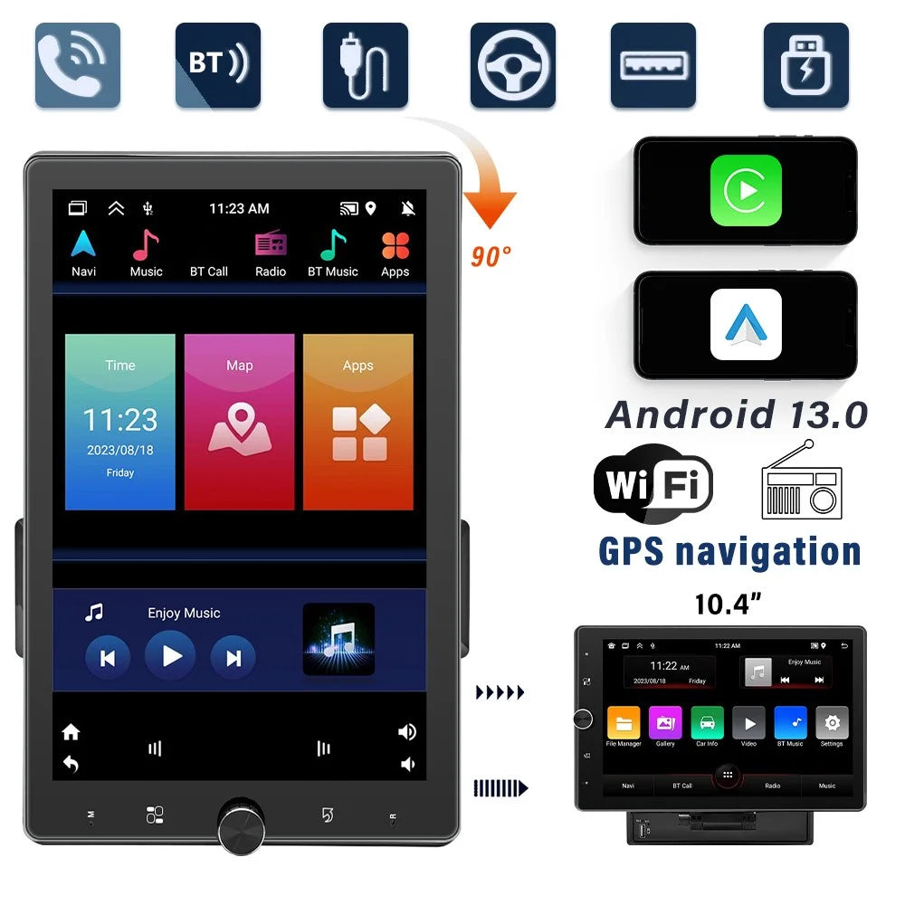 1531A 10.4 inch Carplay with Backup Camera Android 13 Touchscreen Car Radio with FM / Wifi / Mirror Link - 2